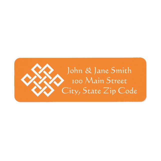 Chinese Elegance in Orange Return Address Label (Front)