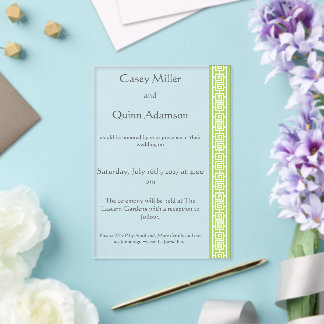Chinese Elegance in Peridot Acrylic Wedding Invitations