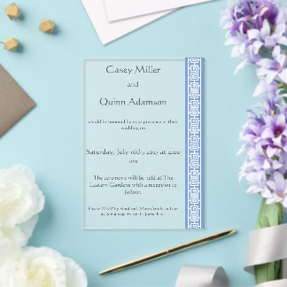 Chinese Elegance in Periwinkle Acrylic Wedding Invitations