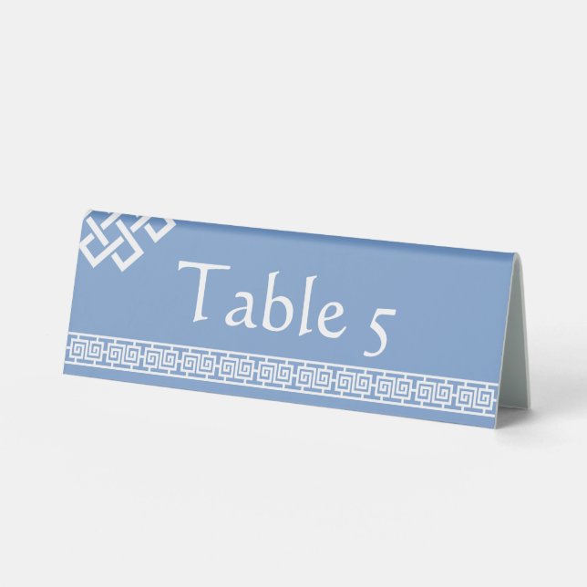 Chinese Elegance in Periwinkle Table Tent Sign (Front)