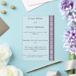 Chinese Elegance in Purple Acrylic Wedding Invitations