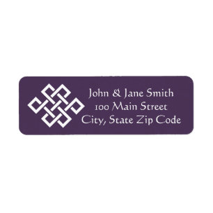 Chinese Elegance in Purple Return Address Label