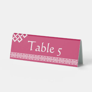 Chinese Elegance in Raspberry Table Tent Sign