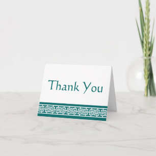 Chinese Elegance in Teal Thank You Card
