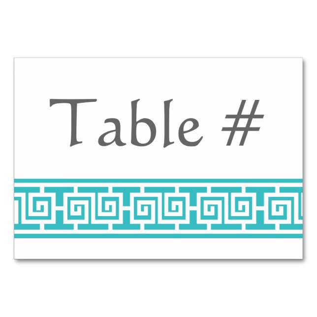Chinese Elegance in Turquoise Table Card (Front)