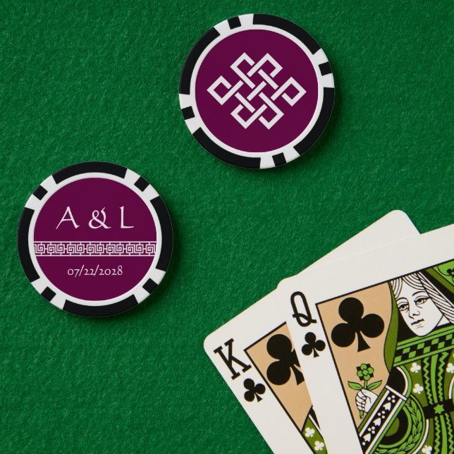 Chinese Elegance in Wine Poker Chips (Poker Table (Double))