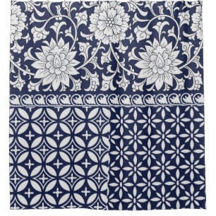 Chinese Elegance: Seamless Ornament Shower Curtain
