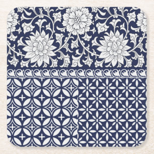 Chinese Elegance: Seamless Ornament Square Paper Coaster