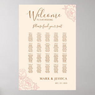 Chinese Elegant Wedding Welcome Seating Chart