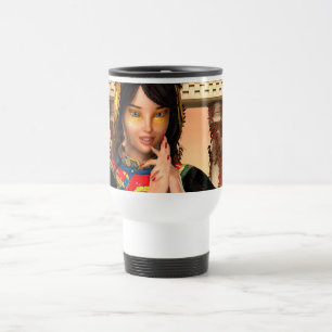 Chinese Empress Fantasy Portrait Art Travel Mug