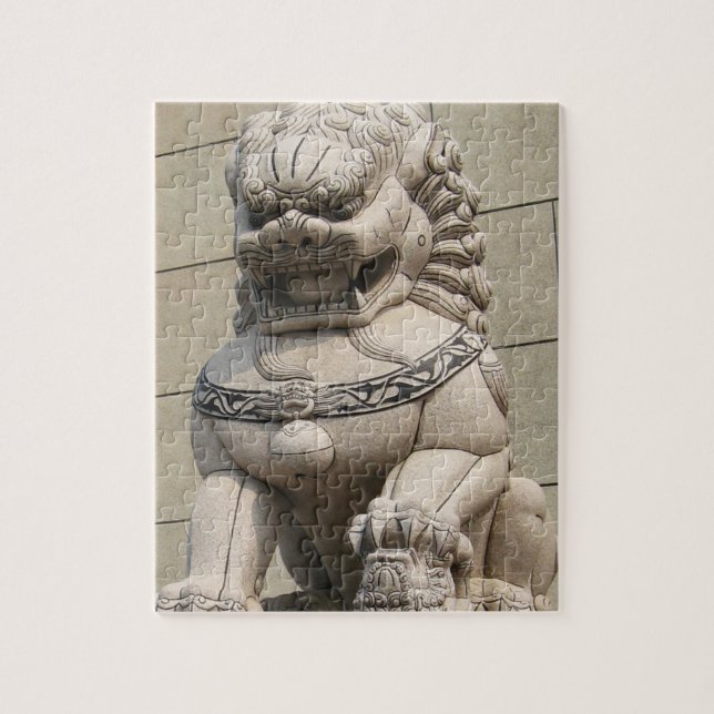Chinese Female Guardian Lion Foo Dog 石獅 Jigsaw Puzzle (Vertical)