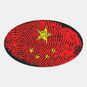 Chinese fingerprint oval sticker