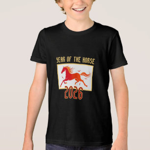 Chinese Fire Horse New Year 2026 Kid's Tri-Blend Shirt