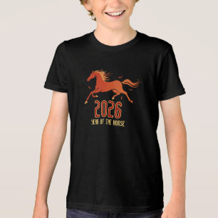 Chinese Fire Horse New Year 2026 Kid's Tri-Blend Shirt
