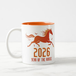 Chinese Fire Horse New Year 2026  Two-Tone Coffee Mug