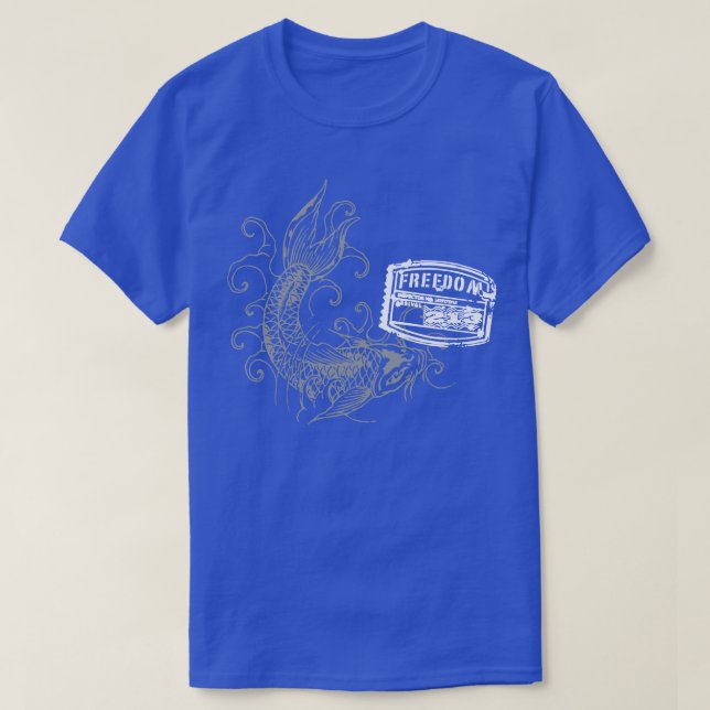 Chinese Fish Freedom Creative Design T-Shirt (Design Front)