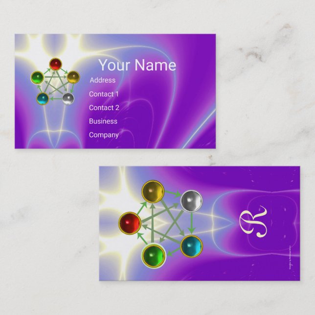 CHINESE FIVE ELEMENTS FENG SHUI SPIRITUAL ENERGY BUSINESS CARD (Front/Back)
