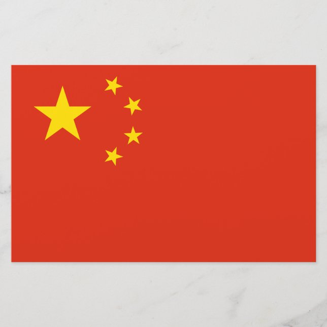 Chinese Flag (China) Stationery (Front)