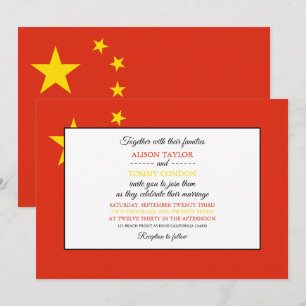 Chinese Flag, Flag of China Wedding Invitation