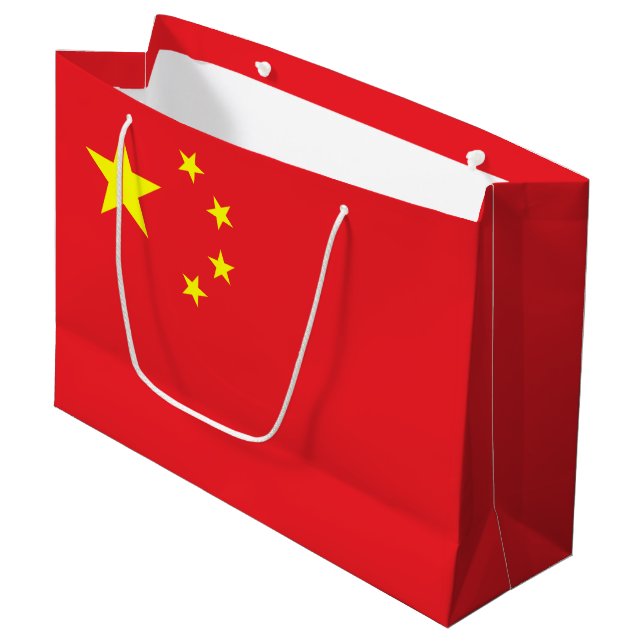 Chinese Flag Large Gift Bag (Front Angled)