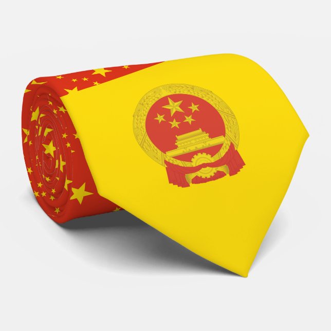 Chinese Flag & National Emblem, Flag of China Tie (Rolled)