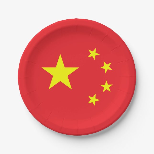 Chinese Flag Paper Plate (Front)