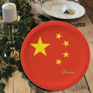 Chinese Flag plates, party, sports, China Paper Plate