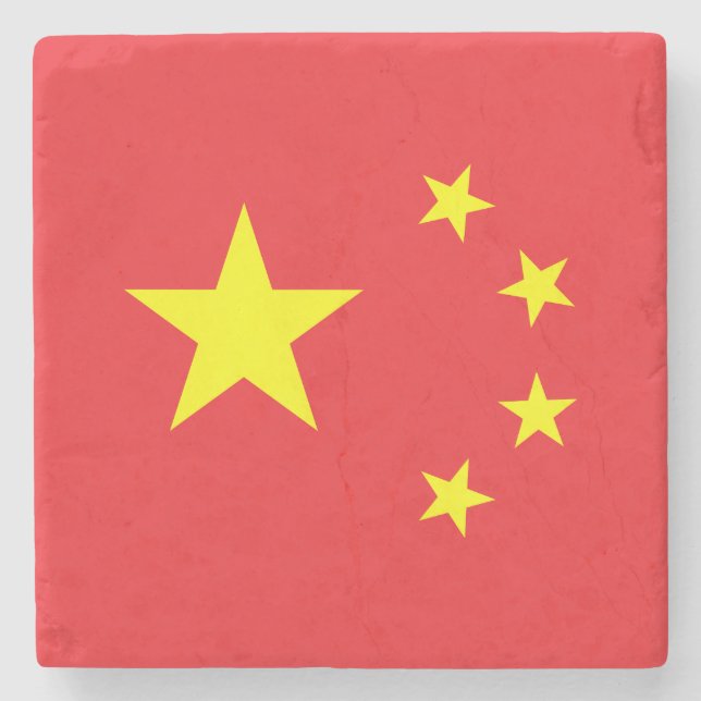 Chinese Flag Stone Coaster (Front)