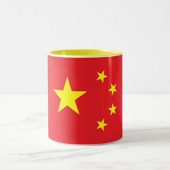 Chinese Flag Two-Tone Coffee Mug (Center)