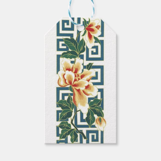 Chinese floral design gift tags (Front)