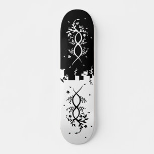 Chinese Floral Design Skateboard