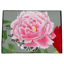 CHINESE FLORAL RED AND PINK GIFT BAG