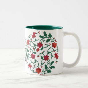 chinese floral Two-Tone coffee mug