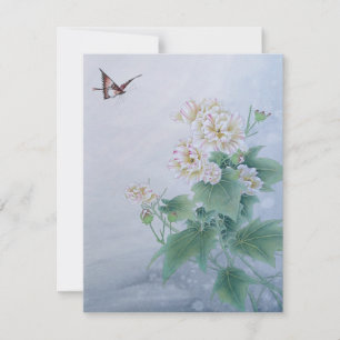 Chinese Flower with Butterfly  Card