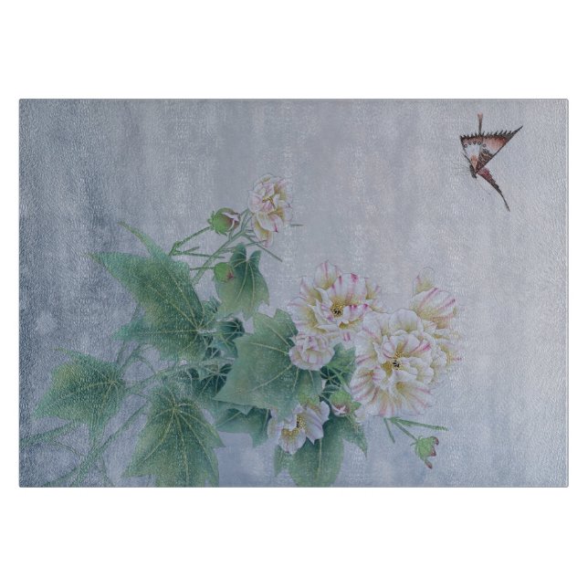 Chinese Flower with Butterfly  Cutting Board (Front)