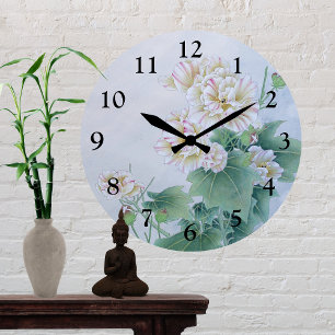 Chinese Flower with Butterfly Large Clock