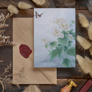 Chinese Flower with Butterfly Postcard