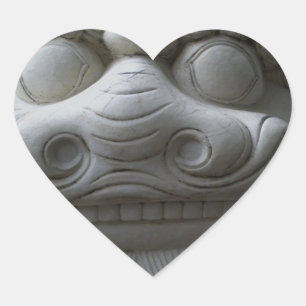 Chinese Foo Dog Heart Sticker