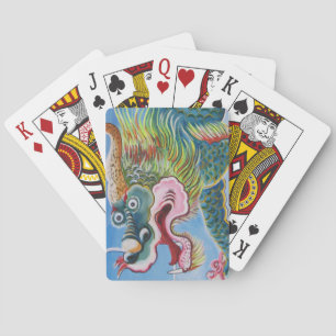 Chinese Foo Dog / Lion Guardian Mural Playing Cards