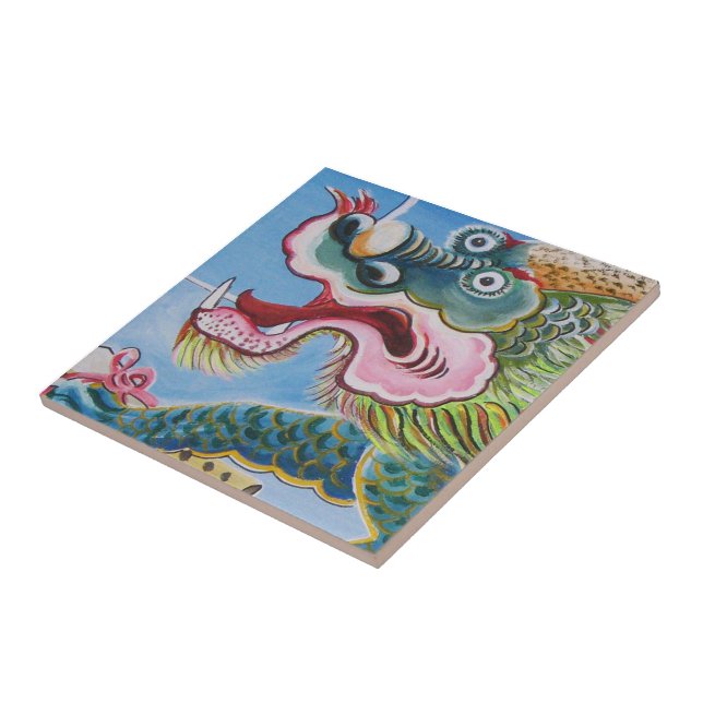 Chinese Foo Dog / Lion Guardian Mural Tile (Side)