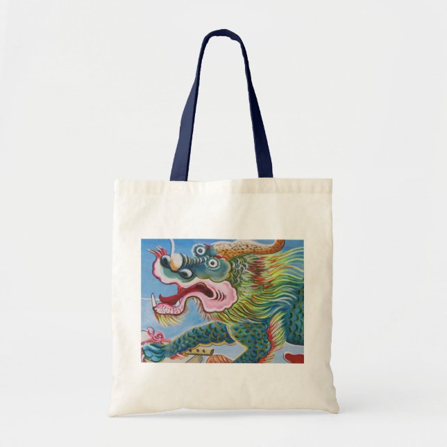 Chinese Foo Dog / Lion Guardian Mural Tote Bag (Front)