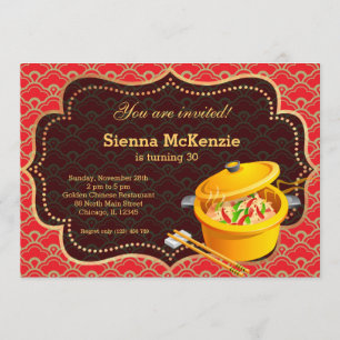 Chinese food Birthday party Invitation