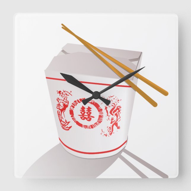 Chinese food carryout Wall Clock (Front)