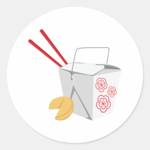 Chinese Food Container Classic Round Sticker