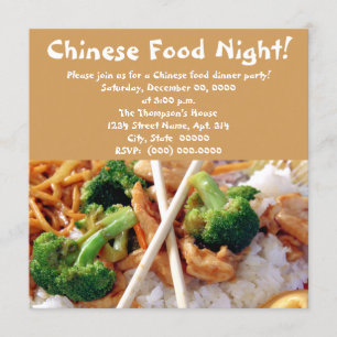 Chinese Food Dinner Party Invitations