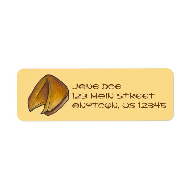 Chinese Food Fortune Cookie Cookies Address Labels (Front)