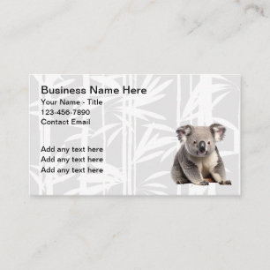 Chinese Food Koala Bear Theme Business Cards