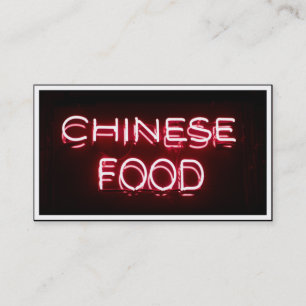 CHINESE FOOD - Red  Neon Sign Business Card