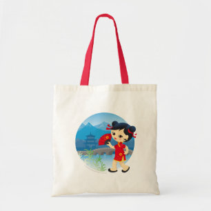 Chinese girl tote bag