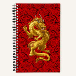 Chinese Gold Dragon Spiral Notebook